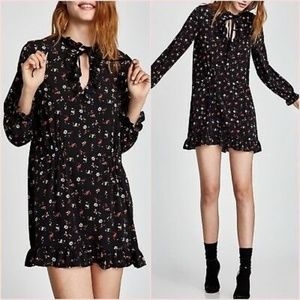 Zara Floral Crepe Dress